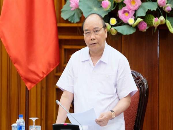 Thủ tướng Nguyễn Xuân Phúc trong phiên họp Chính phủ ngày 9/7.