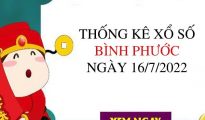 Thống kê xổ số Bình Phước ngày 16/7/2022 thứ 7 hôm nay