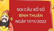 Soi cầu bạch thủ xổ số Bình Thuận ngày 17/11/2022 thứ 5 hôm nay