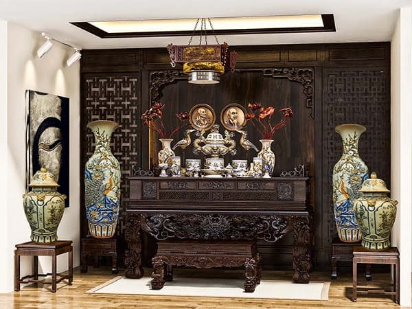 Hướng dẫn cách bố trí bàn thờ thần linh và gia tiên chuẩn