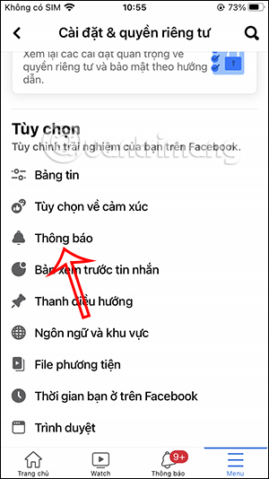 Tùy chỉnh thông báo Tùy chỉnh thông báo