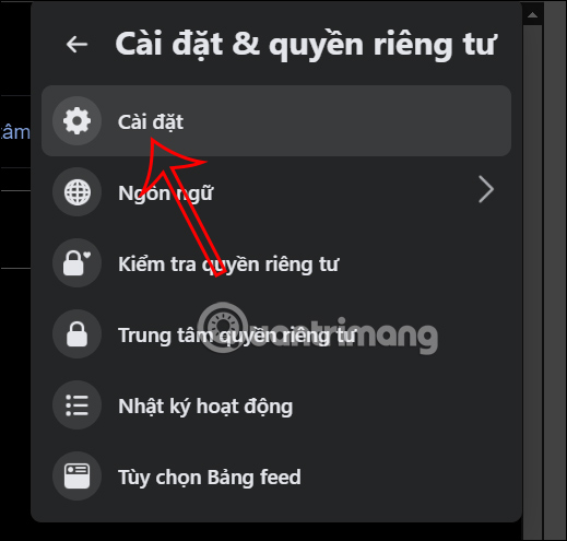 Chọn Cài đặt & quyền riêng tư và tiếp theo chọn Cài đặt. Chọn Cài đặt & quyền riêng tư và tiếp theo chọn Cài đặt.