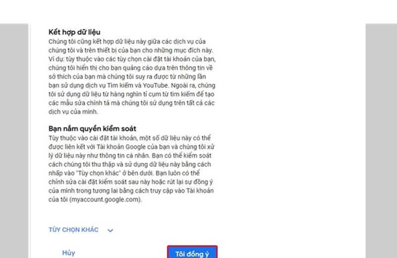 Điền các thông tin còn lại và đồng ý với các điều khoản sử dụng.